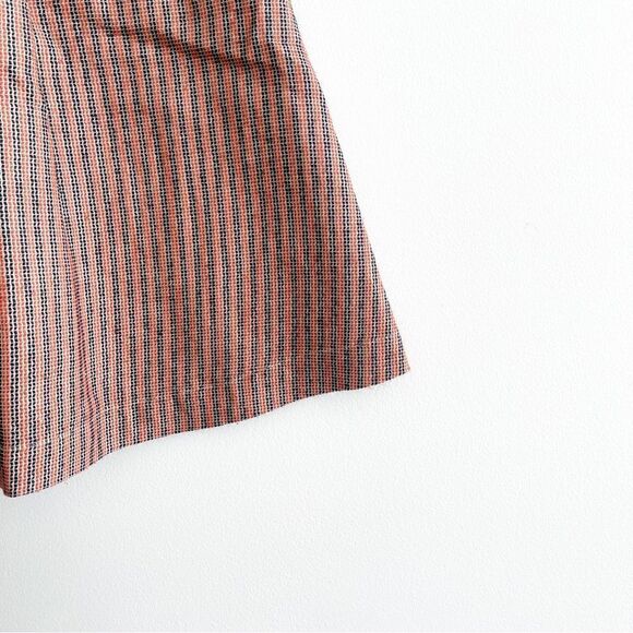 Tristan Skirt Front Pleats A-Line Striped Slash Pockets Blue Rust Women's S - Picture 5 of 10